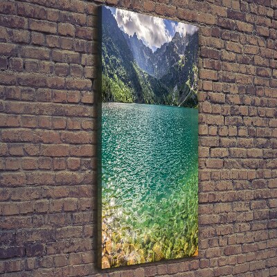 Foto leinwand vertikales See in den Bergen