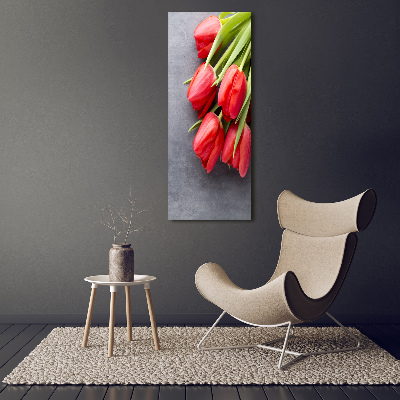 Foto leinwand vertikales Rote Tulpen