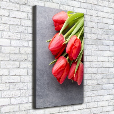 Foto leinwand vertikales Rote Tulpen