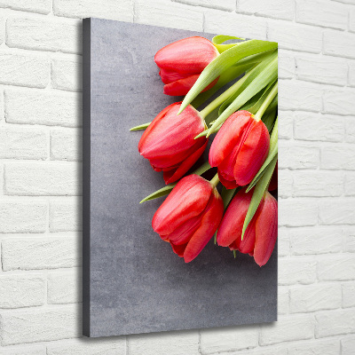 Foto leinwand vertikales Rote Tulpen