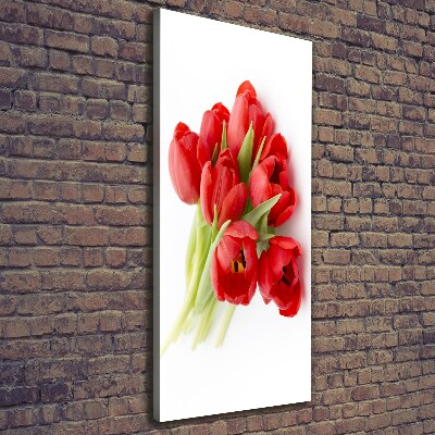 Foto auf leinwand vertikales Rote Tulpen