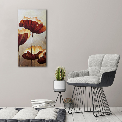 Wandbild vertikales Mohnblumen