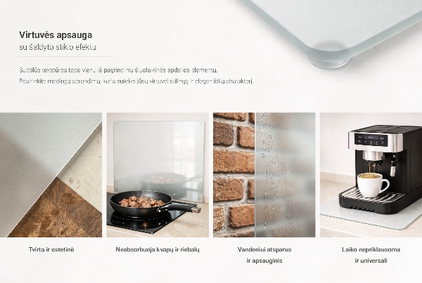 Herdabdeckplatte aus halbtransparentem Material mit doppelter Ausführung