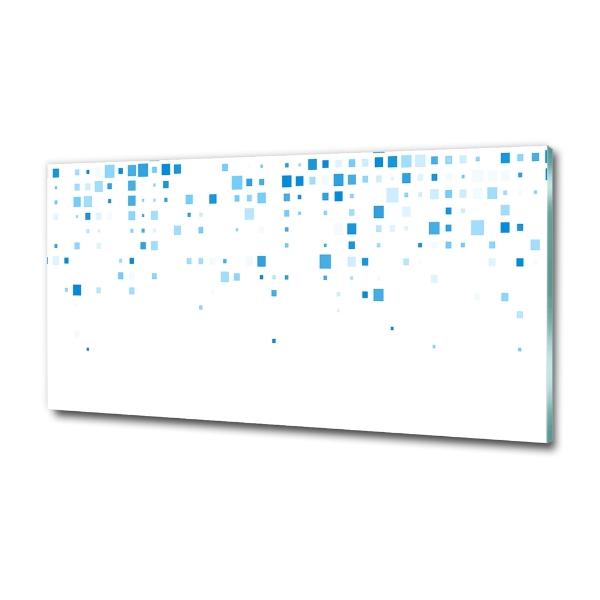 Foto glasbild Blaue Quadrate