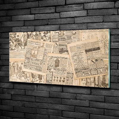 Foto glasbild Eine alte Zeitung