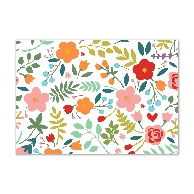 Glasbild Blumenillustration