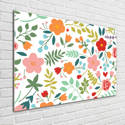 Glasbild Blumenillustration