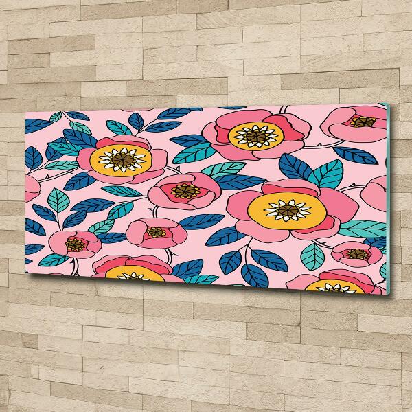 Foto glasbild Rosa Blüten