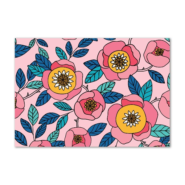 Foto glasbild Rosa Blüten