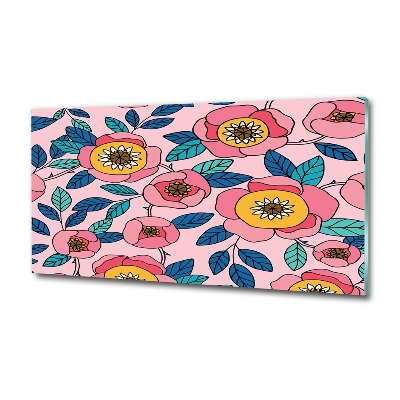 Foto glasbild Rosa Blüten