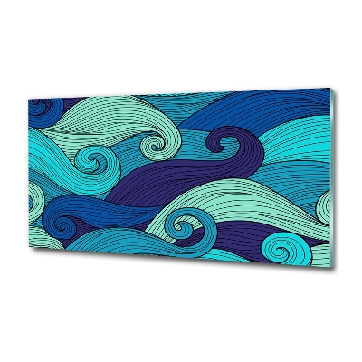 Glasbild Abstrakte Wellen