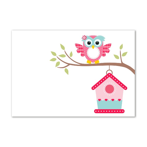 Glasbild Eule auf einem Ast