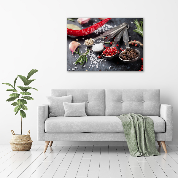 Foto glasbild Kräuter und Gewürze