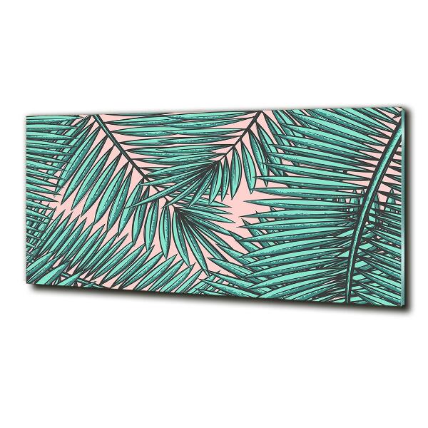 Glasbild Palmenblätter