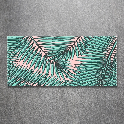 Glasbild Palmenblätter
