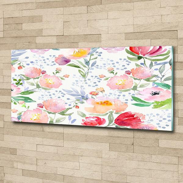 Foto glasbild Mohnblumen