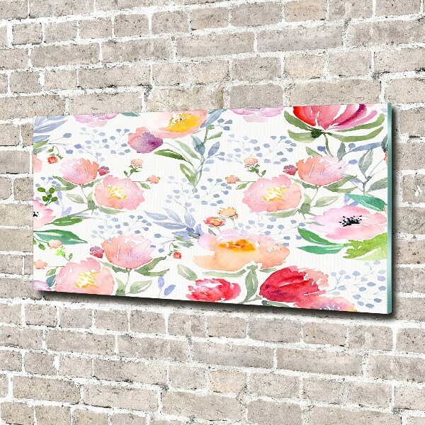 Foto glasbild Mohnblumen