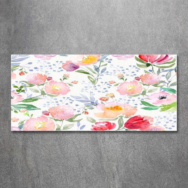 Foto glasbild Mohnblumen