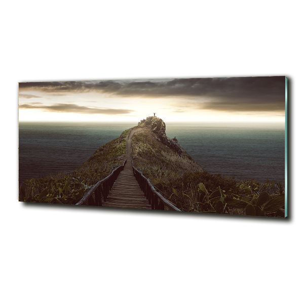 Glasbild Pfad auf dem Felsen