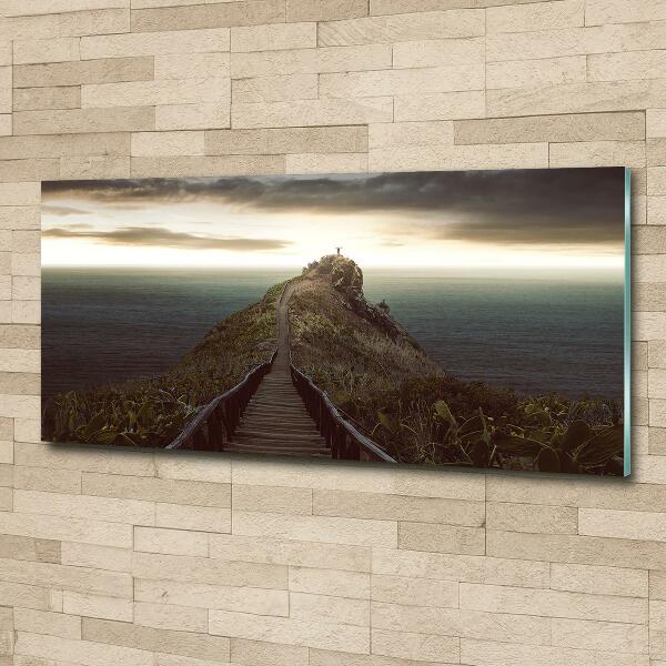 Glasbild Pfad auf dem Felsen