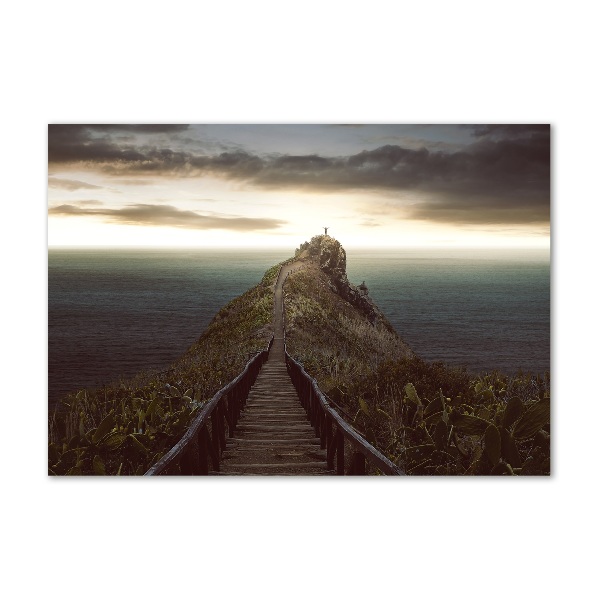 Glasbild Pfad auf dem Felsen