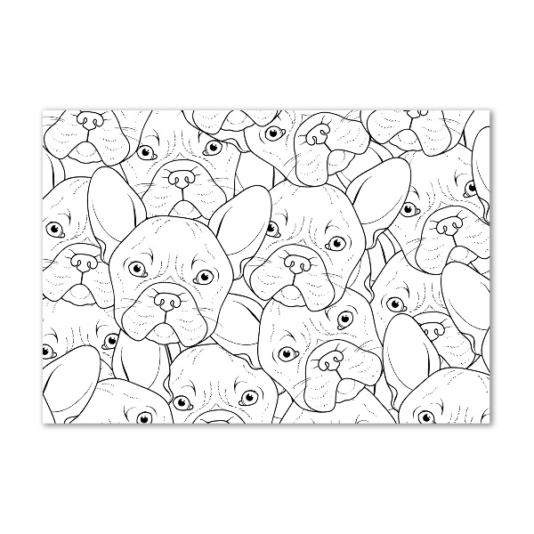 Glasbild Französische Bulldoggen