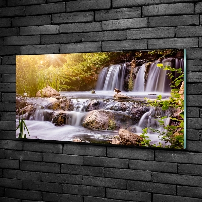 Foto glasbild Wasserfall