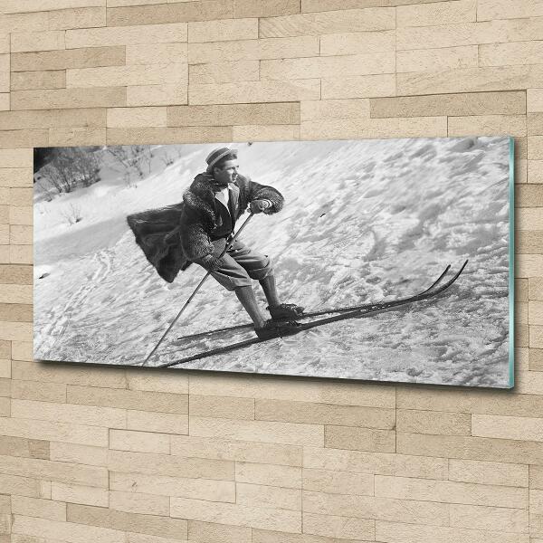 Glasbild Skifahrer