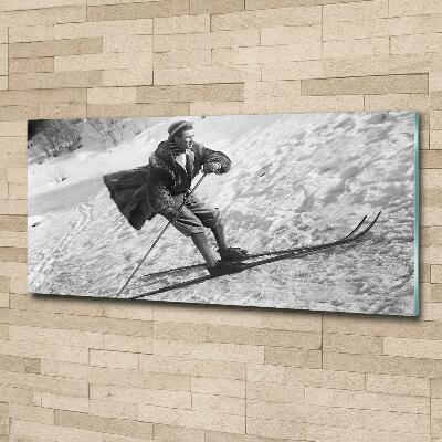Glasbild Skifahrer