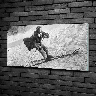 Glasbild Skifahrer