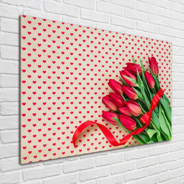 Bild auf glas Herzförmige Tulpen