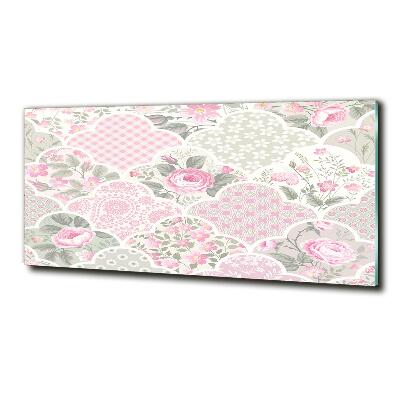 Glasbild Rosen und Schmuck