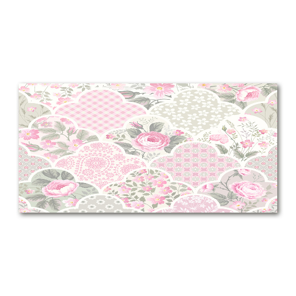 Glasbild Rosen und Schmuck