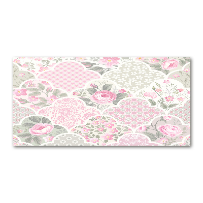 Glasbild Rosen und Schmuck