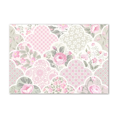 Glasbild Rosen und Schmuck