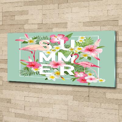 Bild auf glas Urlaub und Flamingos