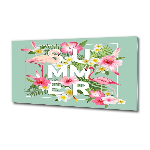 Bild auf glas Urlaub und Flamingos
