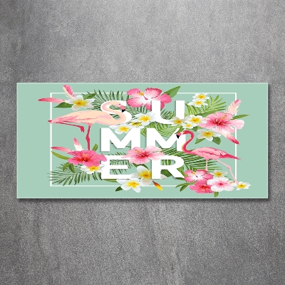 Bild auf glas Urlaub und Flamingos