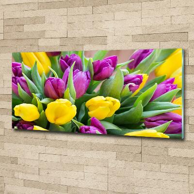 Foto glasbild Bunte Tulpen