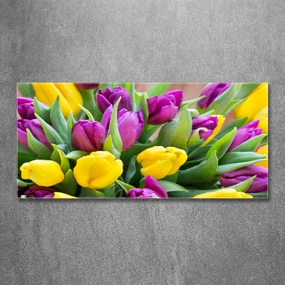 Foto glasbild Bunte Tulpen