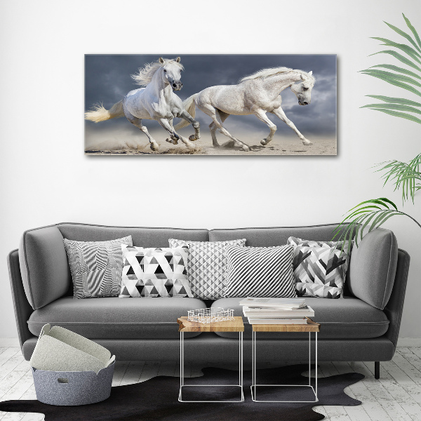 Glasbild Strand von White Horses