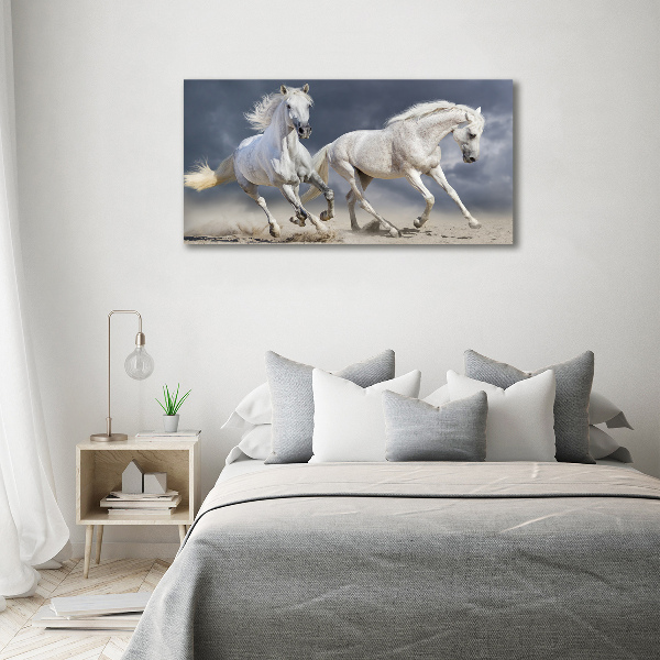 Glasbild Strand von White Horses