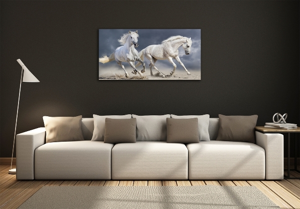 Glasbild Strand von White Horses