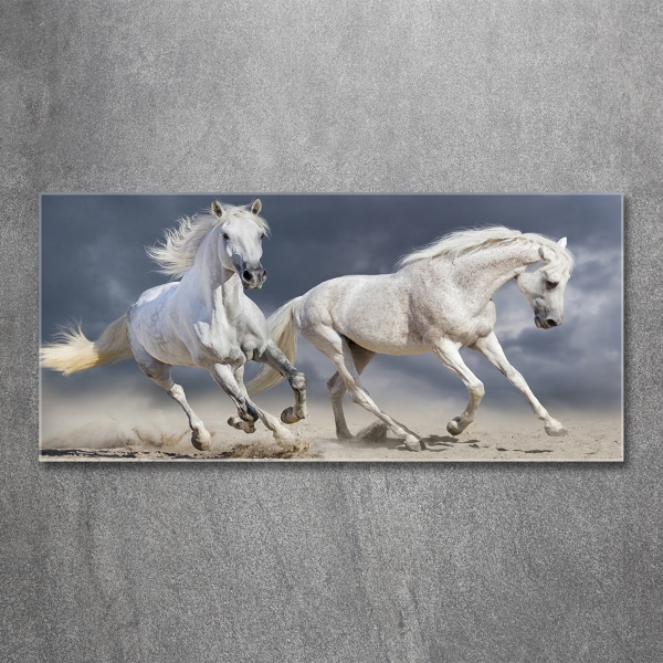 Glasbild Strand von White Horses