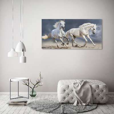 Glasbild Strand von White Horses