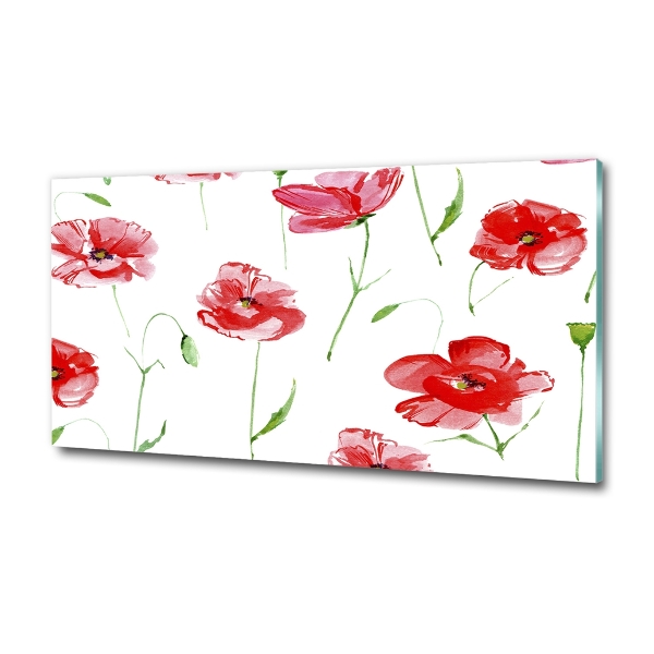 Foto glasbild Mohnblumen