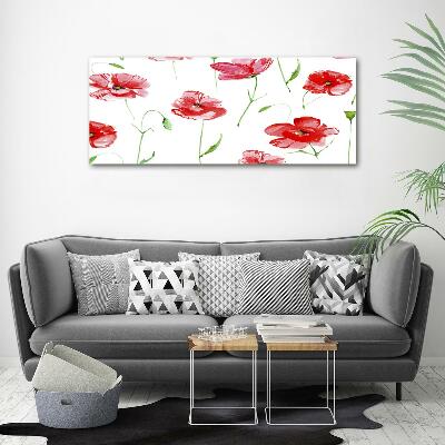 Foto glasbild Mohnblumen