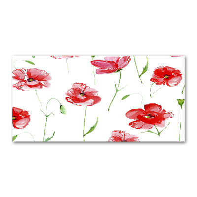 Foto glasbild Mohnblumen