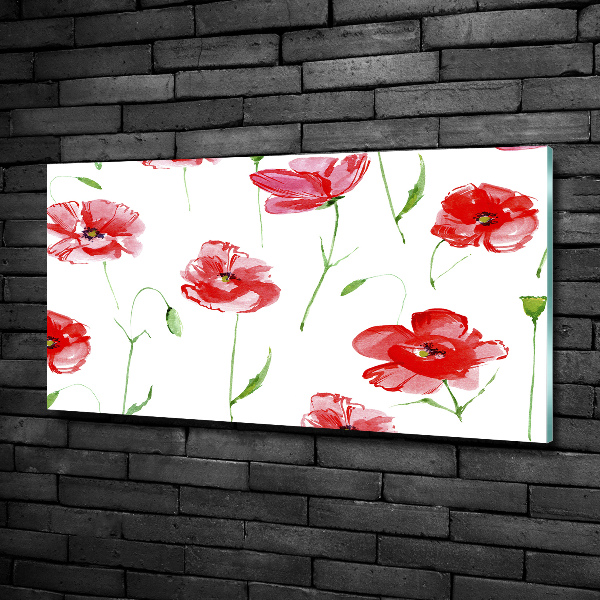 Foto glasbild Mohnblumen