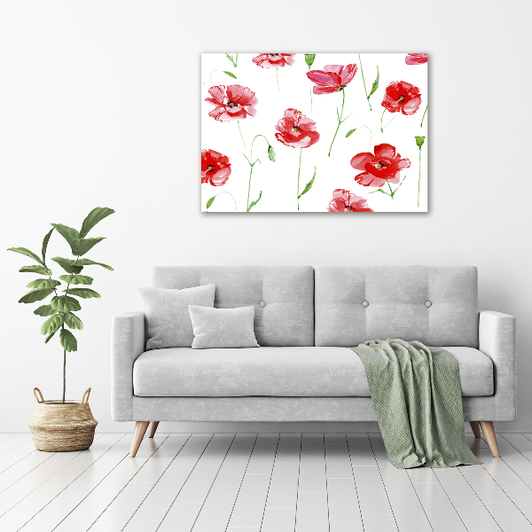 Foto glasbild Mohnblumen